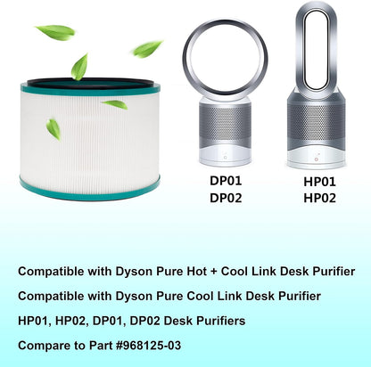 Air Purifier Filter Replacements for Dyson Pure Cool Link DP01 DP02, Pure Hot + Cool Link HP01 HP02 HP03, Part # 968125-03